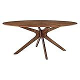 Modway Crossroads 71" Oval Wood Dining Table, Walnut