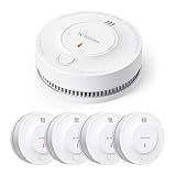 X-Sense Smoke Alarm, 10-Year Battery Fire Alarm Smoke Detector with LED Indicator & Silence Button, SD2J0AX, Pack of 5