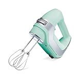 Hamilton Beach Professional 5-Speed Electric Hand Mixer with Snap-On Storage Case, QuickBurst, Stainless Steel Twisted Wire Beaters and Whisk, Mint (62658)