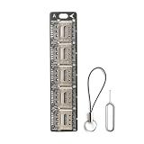 PinQiongZhe Compact SIM Card Storage Organizer, SIM Card Case, Holds up to 10 Nano SIM Cards, Comes with a Lanyard and Card Pin