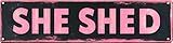 FWBOYSV Vintage Tin SHE SHED Sign Retro Metal Sign,Suitable for home, street, shop, garage, bar, farm, garden - multi-purpose metal sign for indoor/outdoor use Plaque 4x16 Inch