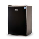 BLACK+DECKER 2.5 Cu. Ft. Compact Refrigerator, ENERGY STAR Certified, Single Door Mini Fridge with Chiller Compartment, Personal Fridge for Home or Dorm Room, R600a Refrigerant, BCRK25B, Black