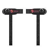 Ekkovision Weight Lifting Straps With Cuffed D Ring, Wrist Support, Heavy Duty Thick Comfortable Lifting Straps, Secure Fit, Enhanced Grip, Black