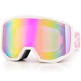 Ski & Snowboard Goggles Men Women, Over-Glasses Interchangeable Foam