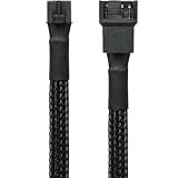 CRJ 4-Pin PWM GPU Fan Adapter Cable - 6-inch (15cm), Black Sleeved - 4-Pin PWM Fan Adapter for EVGA RTX 3000 Series Graphics Cards
