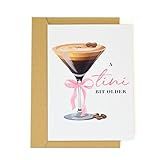 Espresso Martini Birthday Card-Funny Coffee & Cocktail Greeting Card for Women Best Friend Sister Daughter Wife-A Tini Bit Older Birthday Gift 21st 25th 30th (White-Tini)