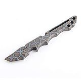 Titanium Crowbar Corkscrew Outdoor Survival EDC Multi-function Tool Crowbar with Pocket Clip by Fanycs(burnt titanium blue)