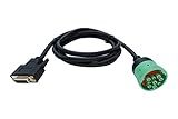 Type2 Green 9Pin J1939 to DB15 ELD Cable for Fleet Management ELD Device for Freightliner 6.6ft/2M