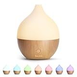 SALKING Essential Oil Diffuser, 100ml Small Aromatherapy Diffuser with Auto Shut-Off Function, Ultrasonic Diffusers for Essential Oils, Cool Mist Humidifier with Warm White Lights, for Office Home