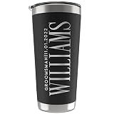 UNITED CRAFT SUPPLIES Groomsmen Gifts, Groomsmen Tumbler Personalized w/Engraved Initial, Name & Title, 20 Oz / 30 Oz, 3 Colors, Double Wall Stainless Steel Tumbler, Groomsmen Proposal D1
