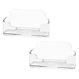 HSYMQ Acrylic Business Card Holder for Desk, Clear Plastic Business Cards Display Holders Stand, Fits 30-50 Business Cards