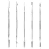 Clay Sculpting Tools, 5 PCS Stainless Steel Pottery Spatula Wax Carving Tools Set Double-Ended Polymer Clay Tools Kit for Modeling, Embossing, Sculpting and Shaping Miniatures