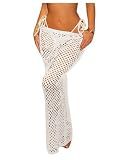 Milumia Women's Hollow Out Crochet Skirt Swimsuit Cover Up Maxi Skirts