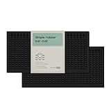 2 Pack Bar Mat, Drying Mat Household Bar Tools,Black Cocktail Bar Mat 5.9''X12''，Suitable for Bar, Outdoor Camping, Home Bar Bar Mat