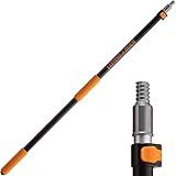 5-8 ft Long Telescopic Extension Pole // Multi-Purpose Extendable Pole with Universal Twist-on Metal Tip // Lightweight and Sturdy // Best for Painting, Dusting and Window Cleaning