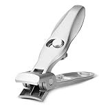 Swocky German Nail Clippers, Premium Stainless Steel Wide Jaw Anti Splash Design,Ultra Sharp Heavy Duty Clippers with Ergonomic Lever,Perfect for Men,Women, and Seniors(Silvery)