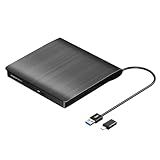 ROOFULL External CD DVD Drive for Laptop, Genuine USB 3.0 Portable CD/DVD Player Burner Reader Writer Adapter for Windows 11/10 Computer Mac MacBook Linux PC