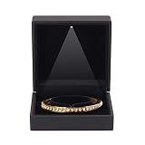 Luxury LED Light Bracelet Gift Box, Velvet Jewelry Bangle Box Storage Case Organizer Holder for Wedding, Engagement, Proposal, Birthday and Anniversary (Black)