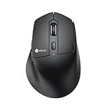 iClever MD360 Ergonomic Bluetooth Mouse with Mouse Jiggler, Wireless Rechargeable Mouse for 3 Devices (BT/2.4G), 4 DPI Settings, Compatible with iPad, Mac, PC