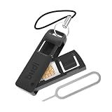 BUDI Sim Card Tray Pin Eject Removal Tool Needle Opener Ejector with SIM/TF Card Storage Small Box