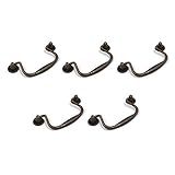FarBoat 5Pcs Bail Pulls Antique Handle for Drawer 3" Hole Decorative Knobs Zinc Alloy Handles Hardware for Dresser Wardrobe Cabinet Drawer Closet (Hole Center 3.1inch, Bronze)