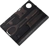 12-in-1 Credit Card Multi Tool, Black, Pocket Survival EDC Gear, for Men Unique, Tactical Survival Gear for Camping And Hiking