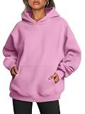 Trendy Queen Womens Oversized Hoodies Fleece Sweatshirts Sweaters Spring Outfits Pullover Fall Winter Clothes Pink XL