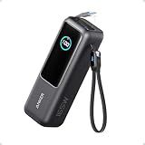 Anker Laptop Power Bank, 25,000mAh Portable Charger with Triple 100W USB-C Ports, Built-in Retractable Cables, Flight-Approved for Travel, iPhone 17/16 Series, MacBook, Samsung, and More