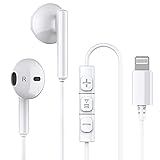 iPhone Headphones,Wired Lightning Headphones for iPhone 13 14 12 Pro Max MFi Certified Lightning Earbuds with Microphone & Volume Control for 11 XR SE