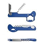 Houseables Wine Opener, Wine Key for Servers, Waiters Corkscrew, Travel Bottle Opener, Cork Screw, with Foil Cutter, Bartenders Tool, Professional, Restaurant, TSA Approved, Portable, Blue, 5 1/4"