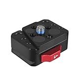 Lupholue Anti-Wobble V-Type Quick Release Clamp - Compatible with Action Cameras & DSLRs - w/ D3.0/D5.0mm Positioning Pins, Tool-Free Lock, Universal Mount for Tripods/Gimbals