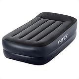 Intex Raised Airbed Mattress with Built-in Pump, Dura-Beam Plus Pillow, Twin - Portable Inflatable Luxury Blow-Up Bed for Adults, Camping, Guests