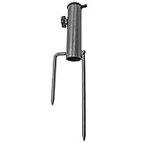 Waziaqoc Patio Umbrella Steel Anchor, Heavy Duty Metal Umbrella Stands, Ground Grass Screw Holder Base with 2 Forks for Flag, Fishing Rod, Outdoor, Park, Lawn