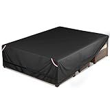 KylinLucky 126"x63" Heavy Duty Waterproof Patio Table Cover - All-Weather UV Protection Outdoor Furniture Cover with Air Vents & Adjustable Straps for Rectangular Dining Set, Black