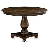 Luxe by East West Furniture FE2-07-TP Ferris Dining Table - a Round Wooden Table Top with Pedestal Base, 48x48 Inch, Distressed Jacobean