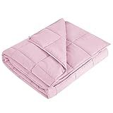 L'AGRATY Weighted Blanket - 48"x72" 15lbs Cooling Breathable Heavy Blanket Microfiber Material with Glass Beads for Adult All-Season Summer Fall Winter Soft Thick Comfort