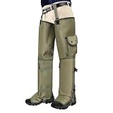 JLDTOP Snake Gaiters, Chaps for Men and Women, Durable Total Protection for Ankle to Thigh, Waterproof Guards, Adjustable Snake Protection for Legs (Green)