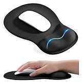 EooCoo Ergonomic Mouse Pad with Gel Wrist Rest Support Middle Concave Design, Relieve Wrist Pain Mousepad, Non-Slip Base for Laptop, Computer, Office Desk Accessories, Carpal Tunnel Syndrome