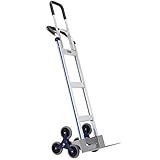 VEVOR Stair Climbing Cart, 550 lbs Load Capacity, Aluminum Hand Truck Dolly with Dual Handles, Integrated Frame & Nonslip Rubber Wheels, Multipurpose Stair Climber for Warehouse Shopping Airport