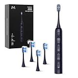 Marlincare Sonic Electric Toothbrush for Adults Teens: 180 Days Battery Life, 48000VPM Motor 5 Cleaning Modes 2 Min Smart Timer 4 Quality Replacement Heads IPX8 Durable Rechargeable Travel Toothbrush