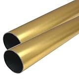 48" HEAVY DUTY Round Closet Rod | 32mm Diameter | Satin Brass Clothes Pole | 2 Pack