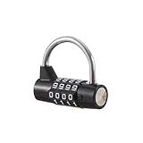 EASTDEER Gym Locker Lock 4 Digit Combination Lock for Locker for School Gym Lock for Sports, Toolbox, Case, Hasp Storage（20） (Shackle Black)