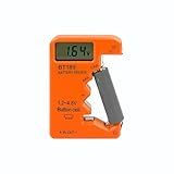 ZUFECY Battery Tester Checker, Universal Battery Tester for AA AAA C D 9V 1.5V, Small Volt Checker for All Batteries - Orange Color