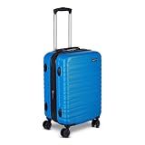 Amazon Basics 21" Hardside Carry-On Luggage with Expandable Space, Scratch-Resistant Surface, Telescoping Handle, Four Multi-directional Wheels, Light Blue