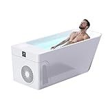 Deeptime Smart Cold Plunge Tub,Ice Bath with Built-In Chiller(Down to 38F),Smartphone Control,Whisper-Quiet,Spacious Design for Full-Body Recovery & Cold Therapy,White