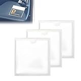 3PCS Parking Permit Holder for Car Windshield,Self-Adhesive Car Permit and Ticket Holders, Clear Business Card Holder,Universal Windshield Sticker Holders for Parking Permits, Notes, and Tickets
