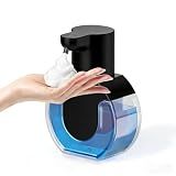 Ipefan Automatic Soap Dispenser Touchless,Rechargeable Foaming Soap Dispenser,15oz/420ml Smart Hand Soap Dispensers,4-Level Adjustable,Wall Mount for Bathroom Kitchen Dish Soap,Hands-Free (Black)