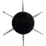 YALOJE Nail Dotting Tool, 6-in-1 Metal Dotting Tool Nail Art, Circular Nail Design Dotting Pen, Ergonomic Dotting Disc for Manicure Embossing, Tracing, Painting - Black, 1pcs