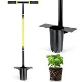 Jardineer Bulb Planter Tool Long Handle, Heavy Duty Garden Transplanter with Ergonomic Handle, Ideal for Planting Bulbs, Seedlings, Flowers & Vegetables, Durable Gardening Hand Tool