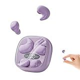 CUAUUO Flat Sleep Earbuds Mini Invisible Tiny Wireless Ear Buds, Wireless Hidden Small Sleeping Headphones for Side Sleepers, Discreet in-Ear Earphones for Small Ear Canals, Women & Work (Purple)